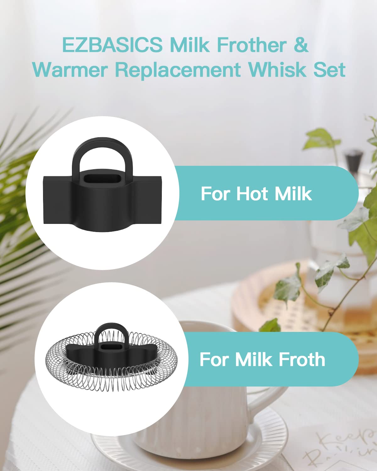 EZBASICS Electric Milk Frother and Warmer Replacement Whisk Set