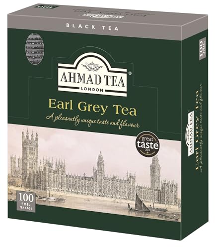 Ahmad Tea Earl Grey foil teabags, 100 Count