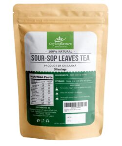 ceylon soursop tea leaves | 100% natural soursop tea bags pack of 30 | sourced from sri lanka