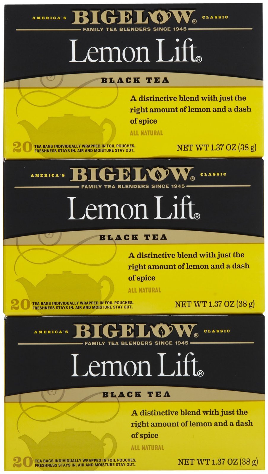 Bigelow Lemon Lift Tea Bags - 20 Count (Pack of 3)