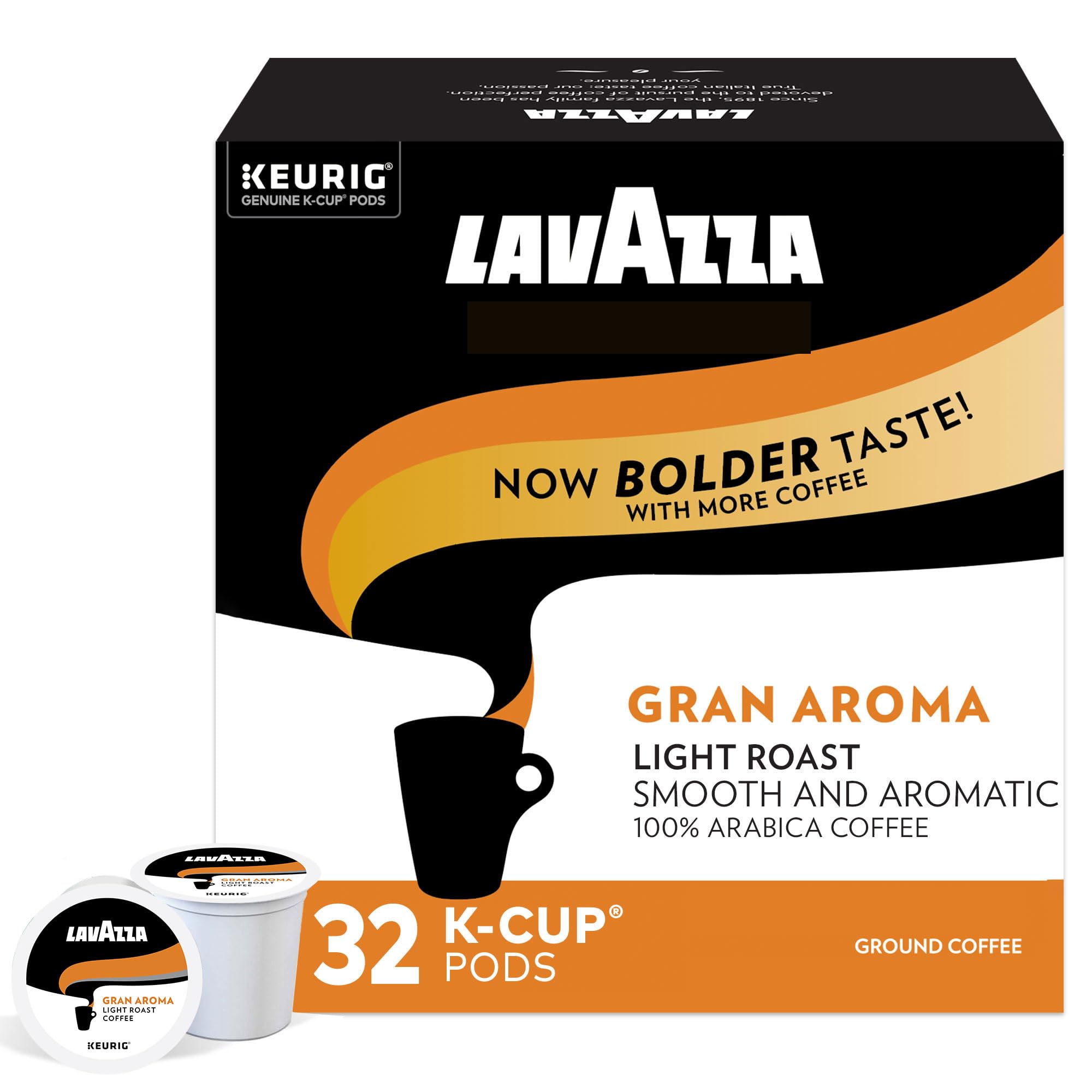 Lavazza Gran Aroma Single-Serve Coffee K-Cups for Keurig Brewer, 32 Count