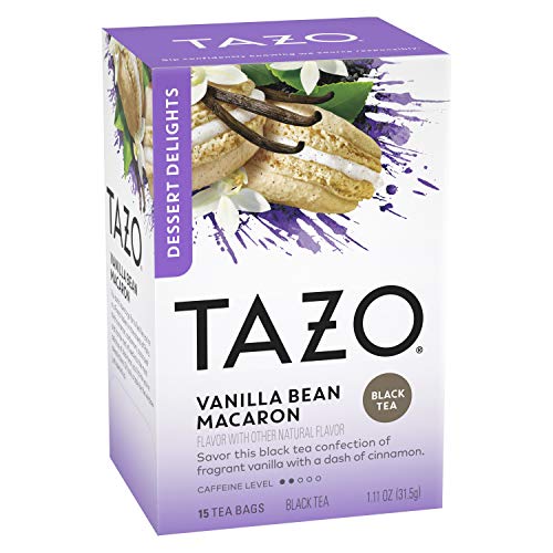 TAZO Dessert Delights Vanilla Bean Macaron Tea Bags, Sugar and Calorie Free, 15 Count (Pack of 6)