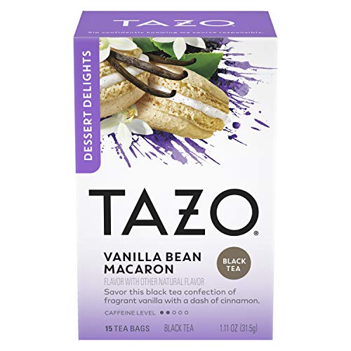 TAZO Dessert Delights Vanilla Bean Macaron Tea Bags, Sugar and Calorie Free, 15 Count (Pack of 6)