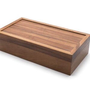 Ironwood Gourmet Rectangular Vauxhall Double Tea Box, Acacia Wood,Brown, 10 Compartment