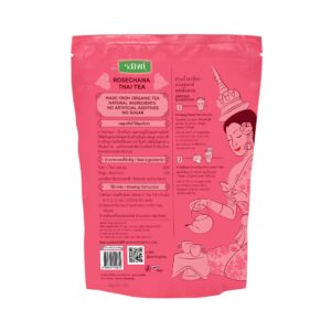 Raming Pink Thai tea mix, Rosechana - dye free, 100% Natural loose leaf Assam & Beetroot, Makes Thai iced tea, milk boba tea - Original Thailand, 227g (8 oz)