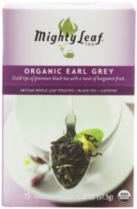 mighty leaf black tea, organic earl grey, 15 pouches (pack of 3) package may vary
