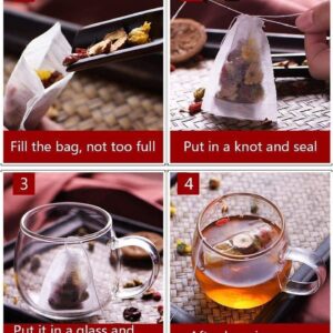 200PCS Tea Filter Bags, Tea Bags for Loose Leaf Tea Safe & Natural Material, Disposable Tea Infuser for Loose Leaf Tea, Coffee, Spice, Herbs