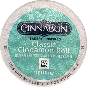 cinnabon classic cinnamon roll keurig single-serve k-cup pods, 18 count (packaging may vary)