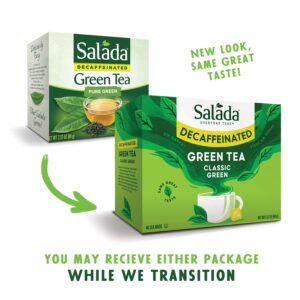 Salada Green Tea Naturally Decaffeinated with 40 Individually Wrapped Tea Bags Contains Caffeine Brew Hot Naturally Flavored Rich in Antioxidants Zero Calories