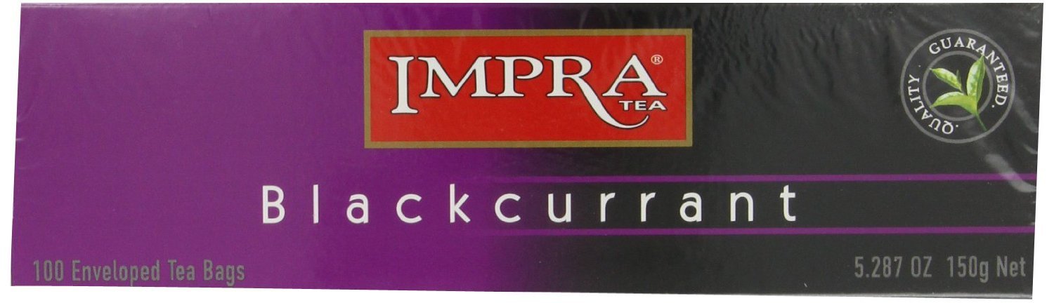 Impra Blackcurrant Pure Ceylon Tea Bags (100 Enveloped Tea Bags)