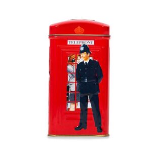 ahmad tea london telephone box caddy gift tin, 20 teabag, english breakfast