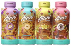 alani coffee shakes mocha, maple donut, cappuccino, & vanilla variety pack - 4 bottles
