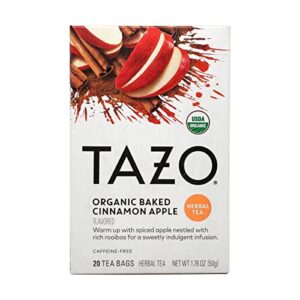 tazo organic baked cinnamon apple tea, 20 ct