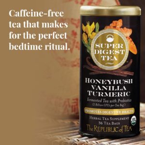 The Republic of Tea Organic Honeybush Vanilla Turmeric SuperDigest Tea® | Probiotic Tea Bag (36 count)