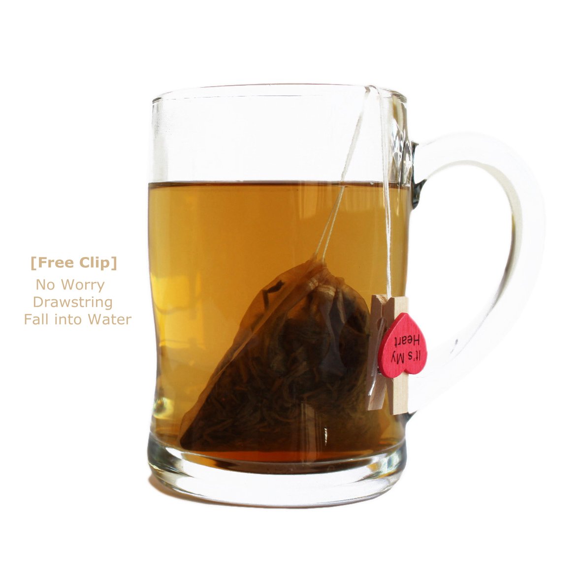 BSTEAN Tea Filter Bags Disposable Tea Infuser Drawstring Loose Leaf Tea with 100% Natural Unbleached Paper and Free Clip (100 PCS)