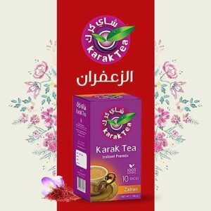 KARAK TEA Premix Powder SACHETS 200 G (Saffron) each packet 10 sachets