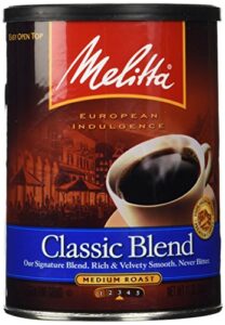 melitta classic blend medium roast ground coffee, 11-ounce (pack of 4)