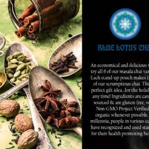 Blue Lotus Chai - Masala Chai Collection - Six Varieties - 0.5 oz each (14.17g)