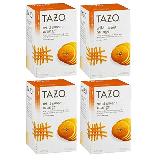 Tazo Wild Sweet Orange Herbal Tea, 20 ct (Pack of 4)