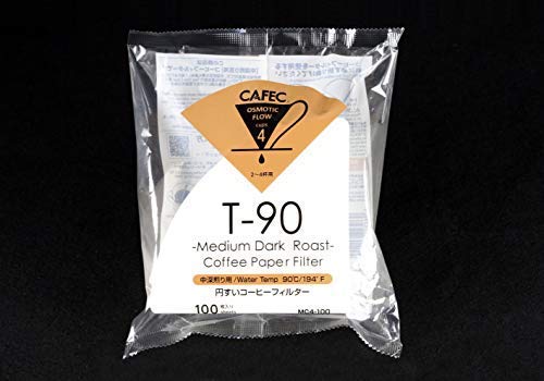 CAFEC Specialty Coffee Paper by Roast Type (Medium Roast (4 Cups)) V60 02 style universal 1 to 4 cup Disposable Coffee Filter for Pour Over Dripper brewing MC4-100W