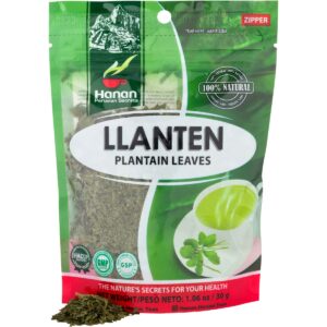 hanan plantain leaf tea (llanten) 1.1 oz (30 g) - loose, dried llanten plant leaves from peru, 1.06 ounce (pack of 1)