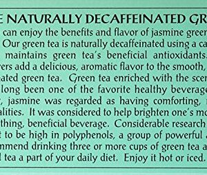 Triple Leaf Tea Jasmine Green Tea, Decaffeinated, 20 Count