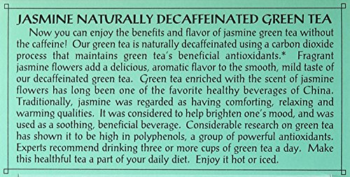 Triple Leaf Tea Jasmine Green Tea, Decaffeinated, 20 Count