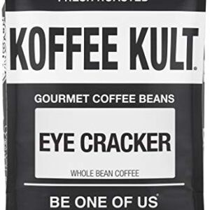 Koffee Kult Eye Cracker Espresso Coffee Beans - Bright, Bold Medium Roast with a Citrus Twist Coffee Crema - Artisan Roasted Fresh 100% Arabica Speciality Grade (Whole Bean, 32oz)