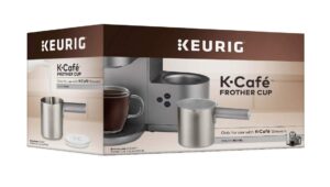 keurig k-café milk frother cup replacement part or extra,80 milliliters hot and cold frothing, compatible with keurig k-café coffee makers only, nickel