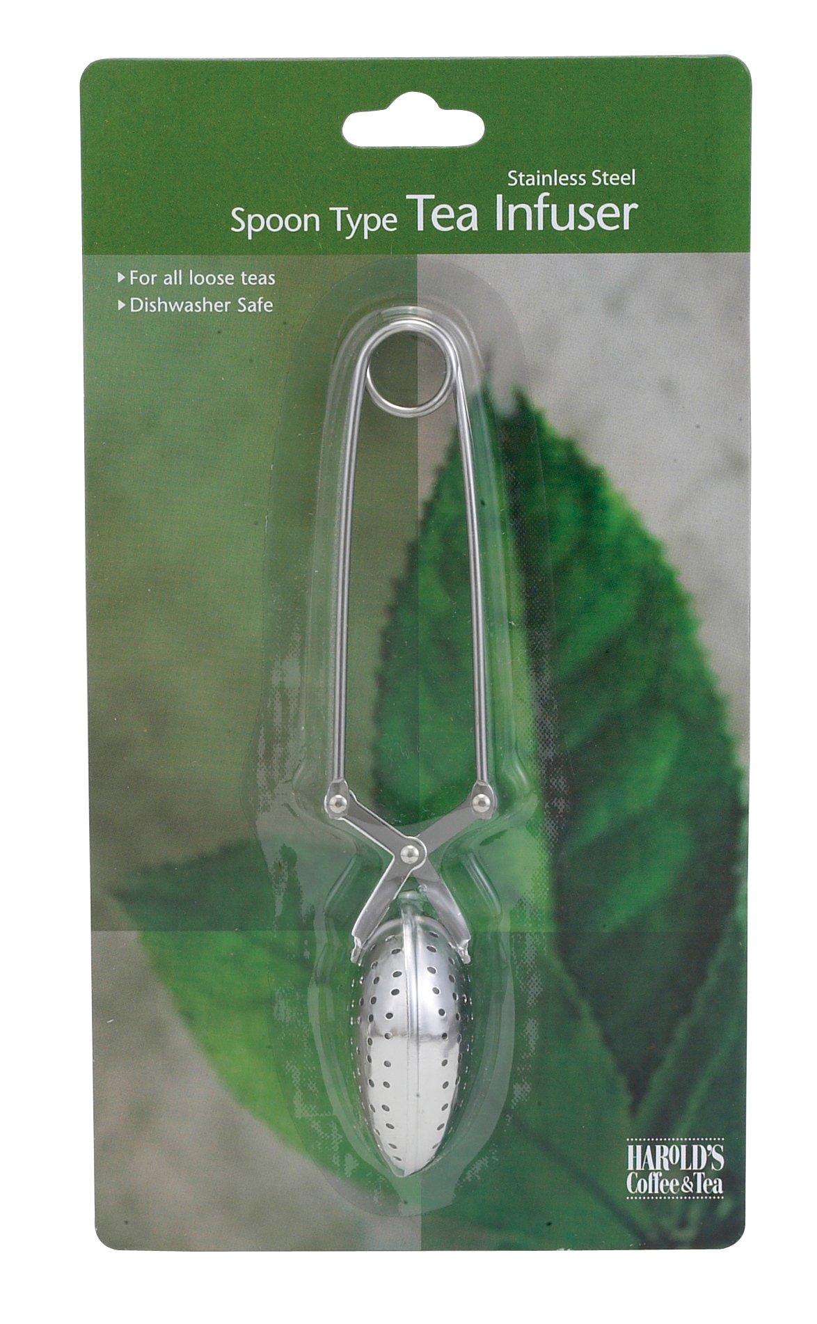 HIC Long Handle Loose Leaf Snap Tea Infuser Spoon, 18/8 Stainless Steel Mesh, 1.5-Inch