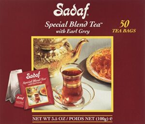 sadaf earl grey tea bags | special blend earl grey ceylon black tea | product harvested in sri lanka | 50 bags (pack of 1)