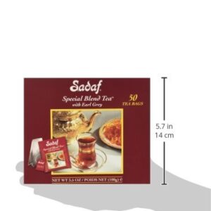 Sadaf Earl Grey Tea Bags | Special Blend Earl Grey Ceylon Black Tea | Product harvested in Sri Lanka | 50 bags (pack of 1)