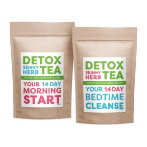 14 day teatox: detox skinny herb tea - effective detox tea - helps with bloating and constipation - supports body cleanse - 100% natural