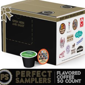 Flavored Coffee Pods Variety Pack - Single Serve Cups for All Keurig K Cups Coffee Makers - Premium Selection, 50 Count
