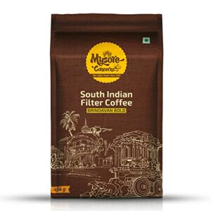 mysore concerns | brindavan bold | south indian filter coffee | 80 % coffee , 20 % chicory | freshly roasted & ground (454g/16oz)