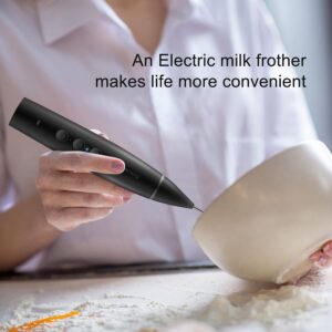 Fivtyily Milk Frother Handheld Rechargeable Foam Maker for Lattes,Electric 3 Whisks Drink Mixer for Bulletproof Coffee, Mini Foamer for Cappuccino Frappe Matcha Hot Chocolate (Black 3.0)