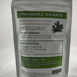 Organic Pine Needle Tea Bags, Natural Herbal Caffeine Free Teabag, Premium Pine Needles 30 Tea Bag - Strengthens Immunity