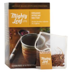 mighty leaf herbal tea, organic african nectar, 15 pouches (pack of 3)