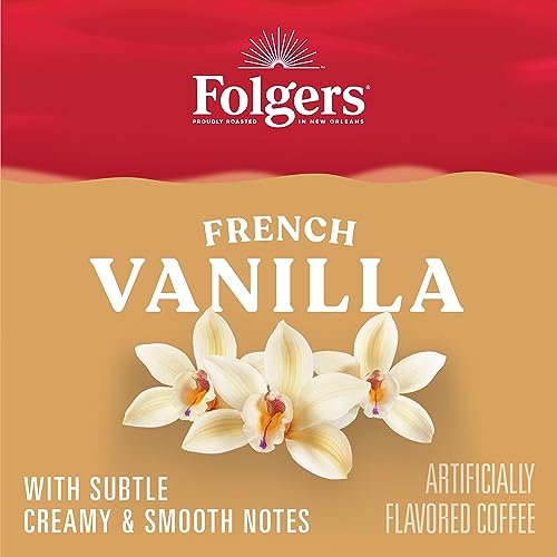 Folgers French Vanilla Flavored Coffee, 12 Keurig K-Cup Pods