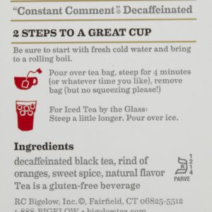 Bigelow Tea - Black Tea Constant Comment Decaffeinated - 20 Tea Bags