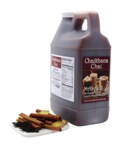 chaikhana chai - spicy masala chai concentrate - slow brewed with organic black tea, ginger and fresh crushed spices - 1/2 gallon - makes (40) 8 oz. drinks