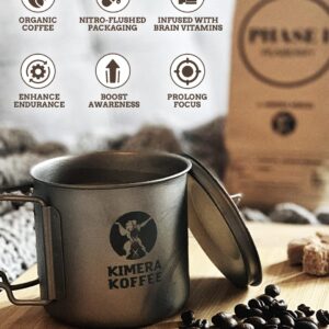 Kimera Koffee - Organic Medium Roast Ground Coffee | Original Blend | Infused with Brain Vitamins |Taurine, Alpha GPC, DMAE, and L-theanine | Enhance Cognitive Stamina & Athletic Performance | 12oz