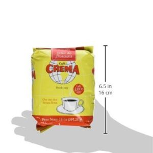 Cafe Crema Medium Roast Ground Puerto Rican Coffee, 14 Ounce Bag (Pack of 2)