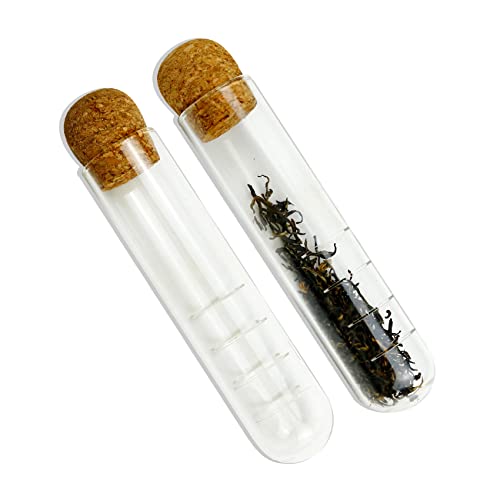 2 PCS Glass Tea Infuser, Glass Reusable Tea Strainer with Cork Lid Drinkware for Loose Tea, Tea Diffusers For Loose Tea