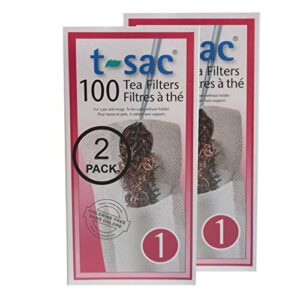 modern tea filter bags, disposable tea infuser, size 1, set of 200 filters - 2 boxes - heat sealable, natural, easy to use anywhere, no cleanup – perfect for teas, coffee & herbs - from magic teafit