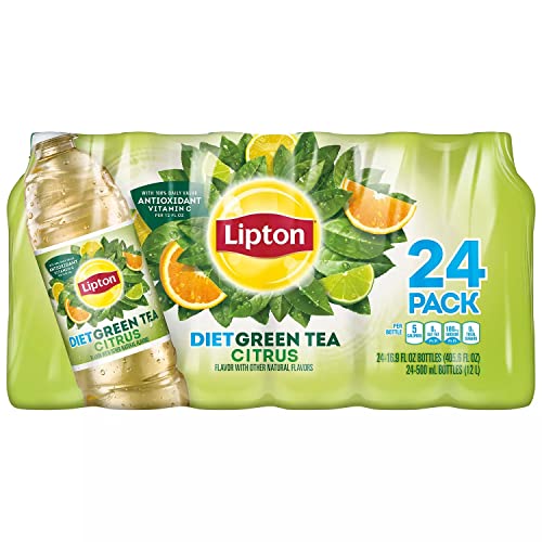 Diet Green Iced Tea - Citrus Flavor With Other Natural Flavors - With 100% Daily Value Antioxidant Vitamin C Per 12 Fl Oz, 24-500 ml Bottles - 2 Pack