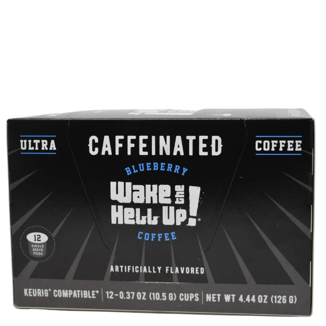 Wake The Hell Up!® Blueberry Flavored Single Serve Coffee Pods Of Ultra-Caffeinated Coffee For K-Cup Compatible Brewers | 12 Count, 2.0 Compatible