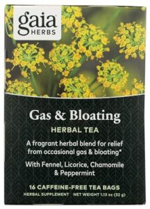 gaia herbs gas bloating tea, 16 ct