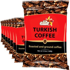 Elite Turkish Ground Roasted Coffee Bag, 3.5000-ounces (Pack of 8)