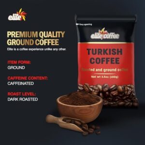 Elite Turkish Ground Roasted Coffee Bag, 3.5000-ounces (Pack of 8)